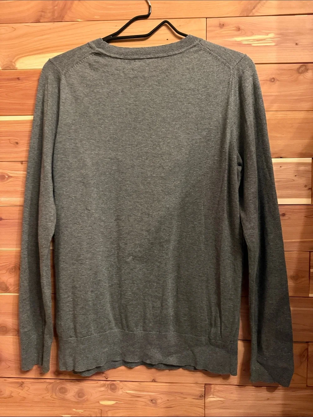 Banana Republic Gray Crewneck Sweater with Framed Dog Motif